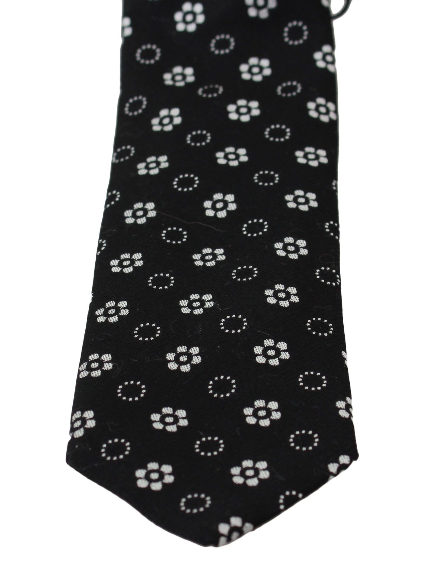 Dolce & Gabbana Elegant Black Floral Silk Necktie