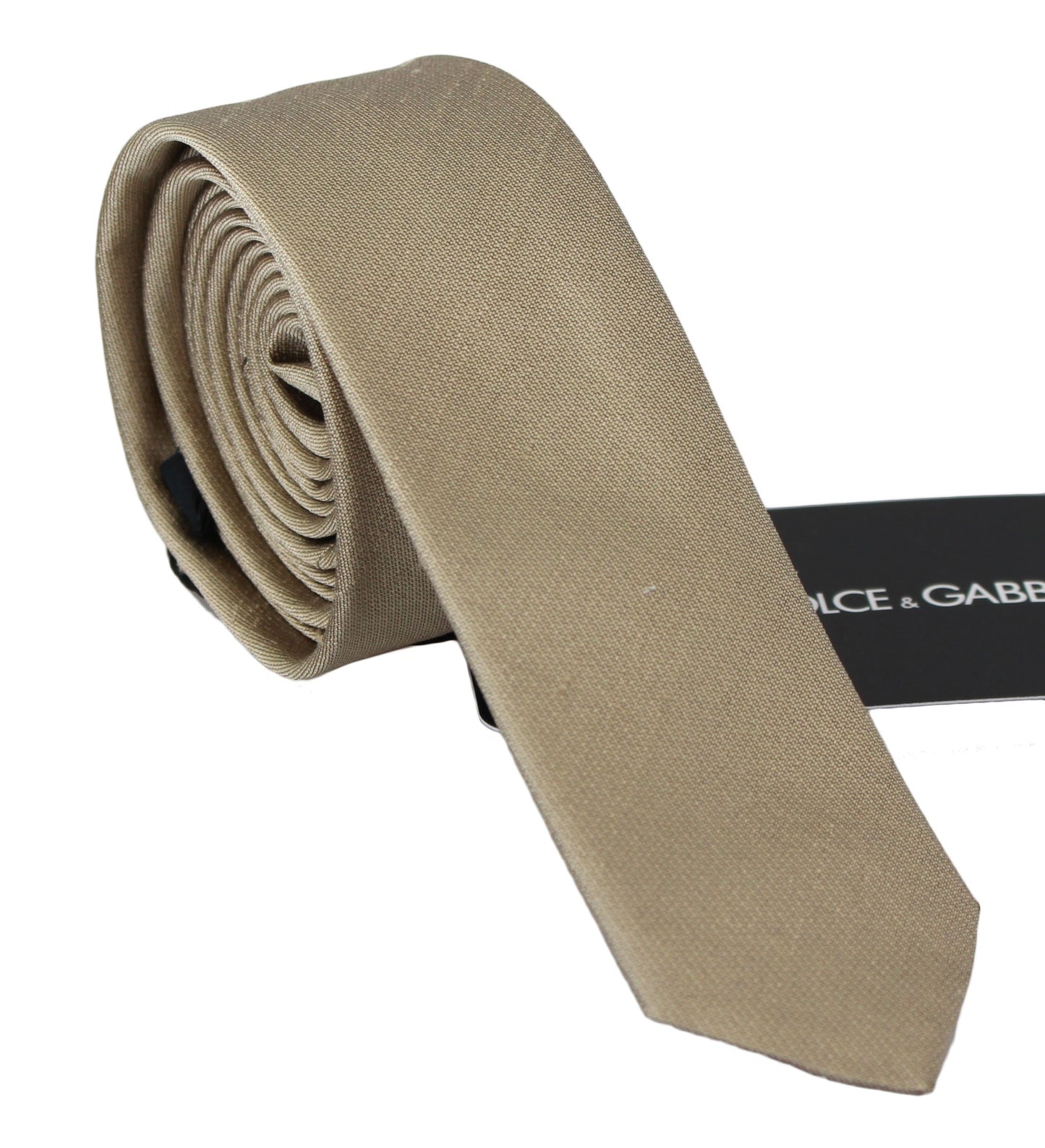 Dolce & Gabbana Elegant Light Brown Silk Tie