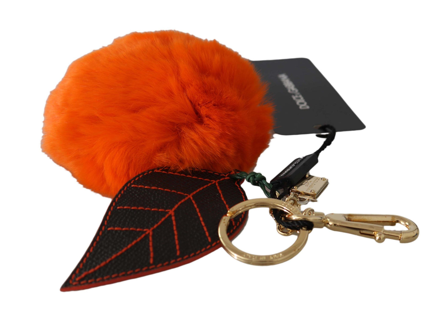 Dolce & Gabbana Chic Gold-Tone Fur Ball Keychain