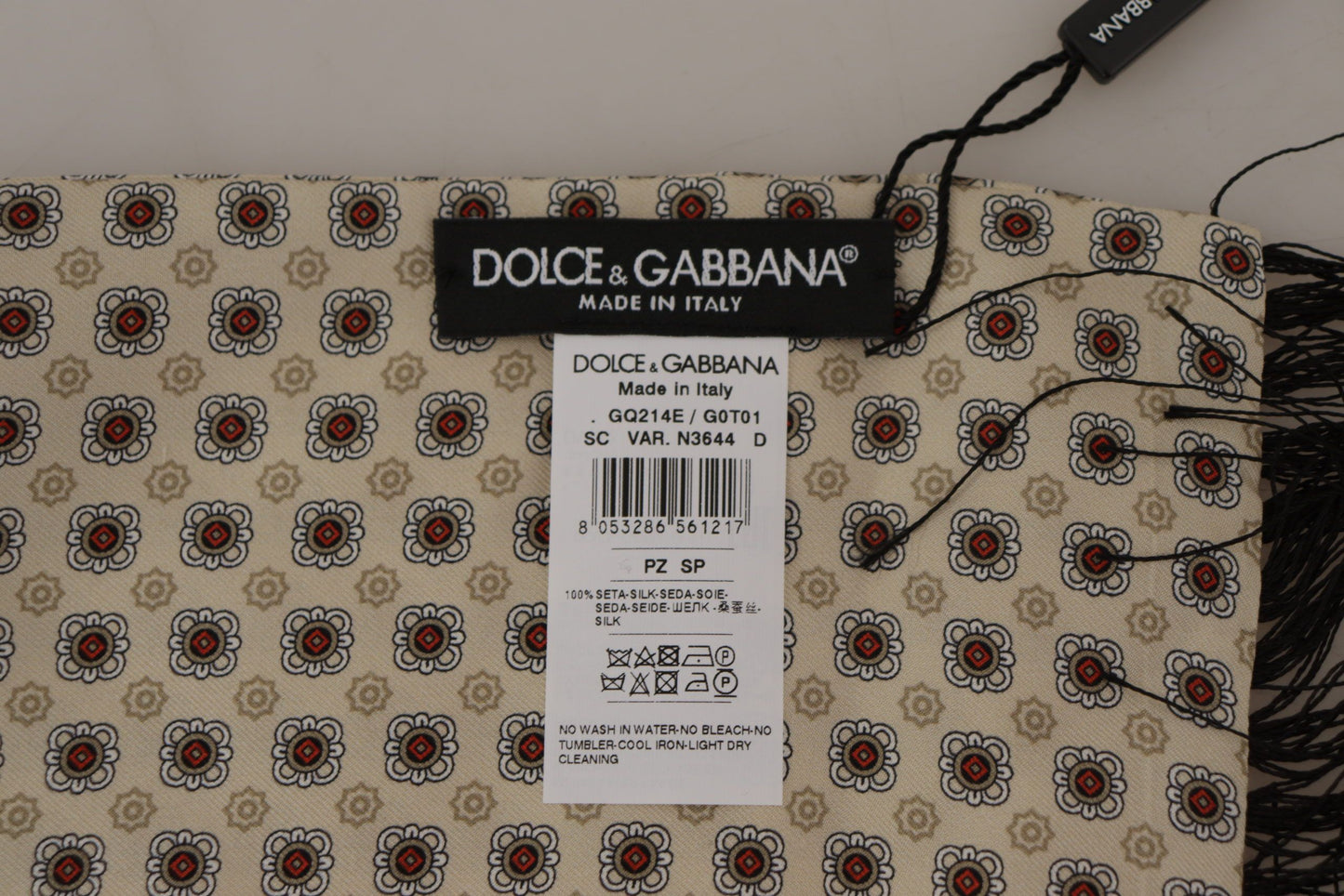 Dolce & Gabbana Elegant Cream Silk Men's Scarf