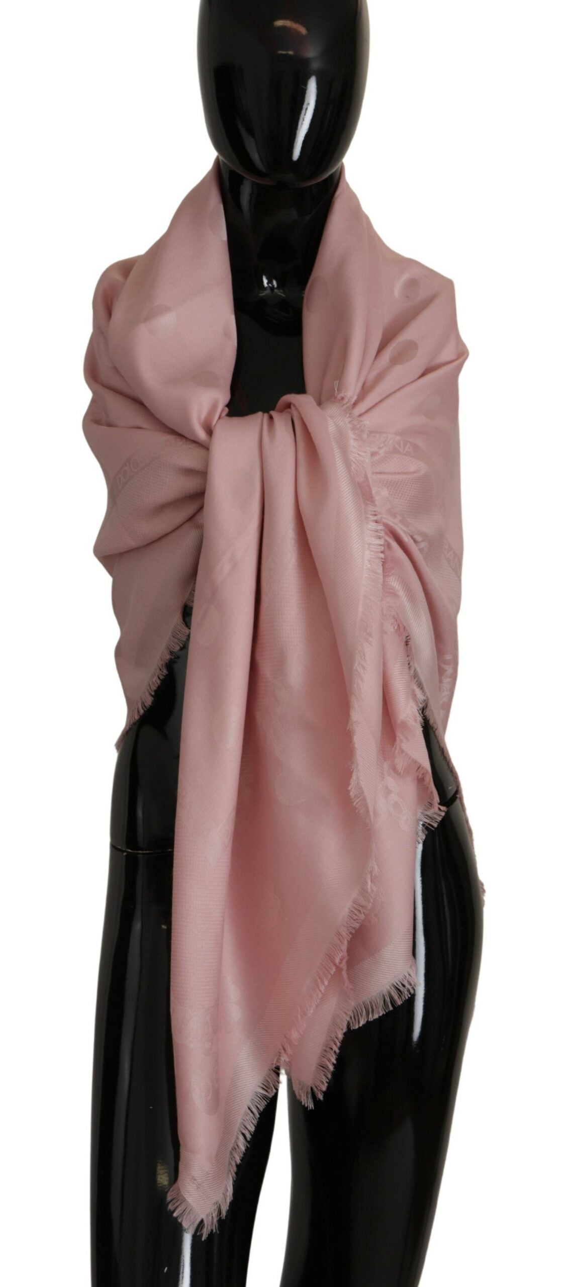 Dolce & Gabbana Elegant Pink Silk Blend Logo Scarf