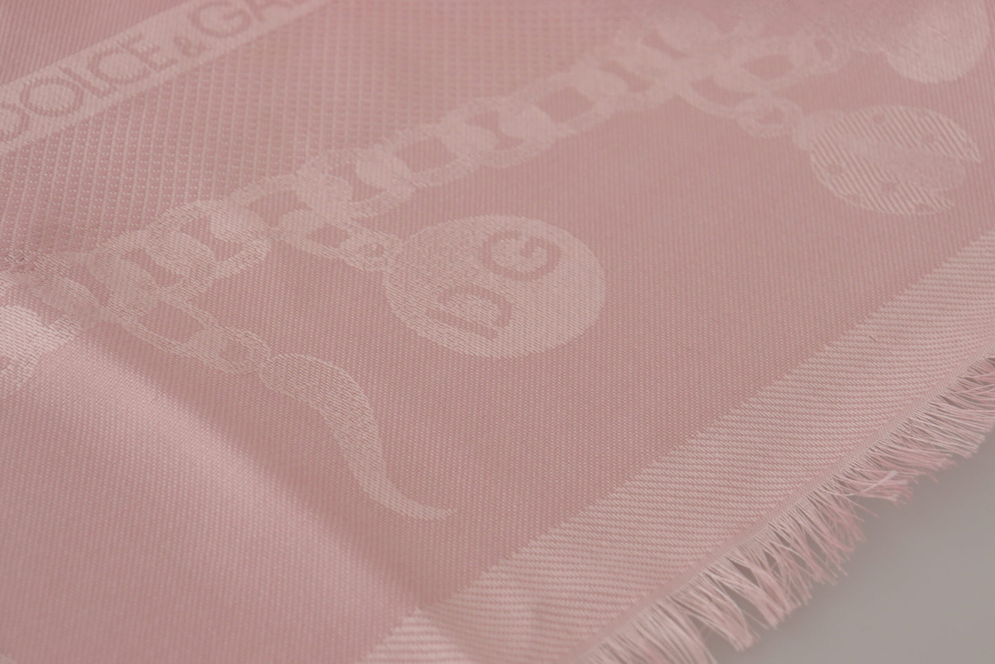 Dolce & Gabbana Elegant Pink Silk Blend Logo Scarf