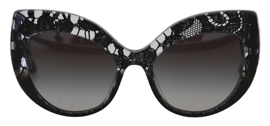 Dolce & Gabbana Elegant Black Lace Acetate Sunglasses