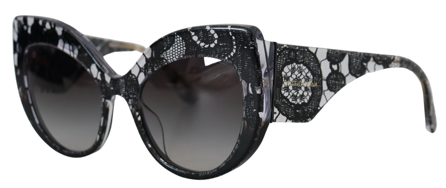 Dolce & Gabbana Elegant Black Lace Acetate Sunglasses