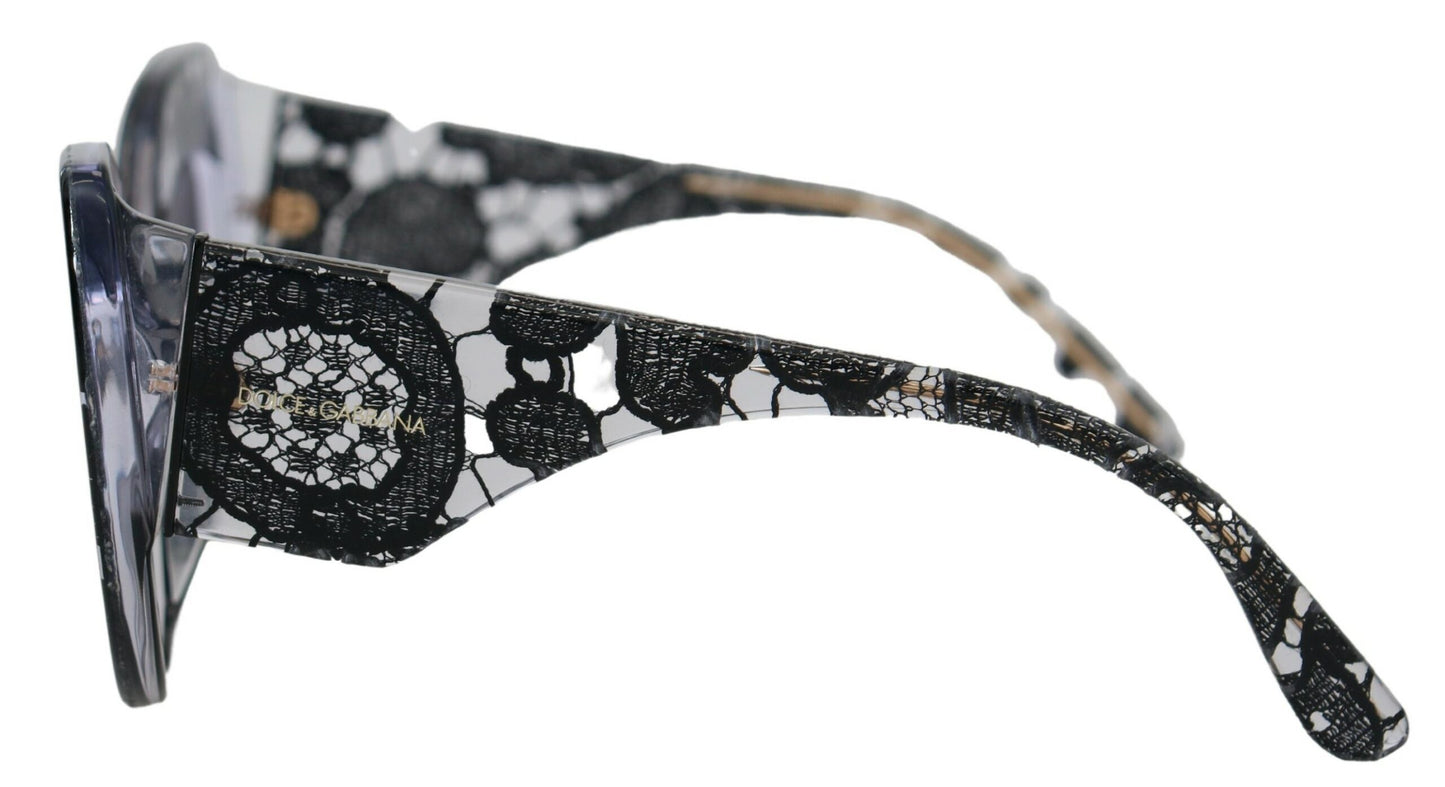 Dolce & Gabbana Elegant Black Lace Acetate Sunglasses