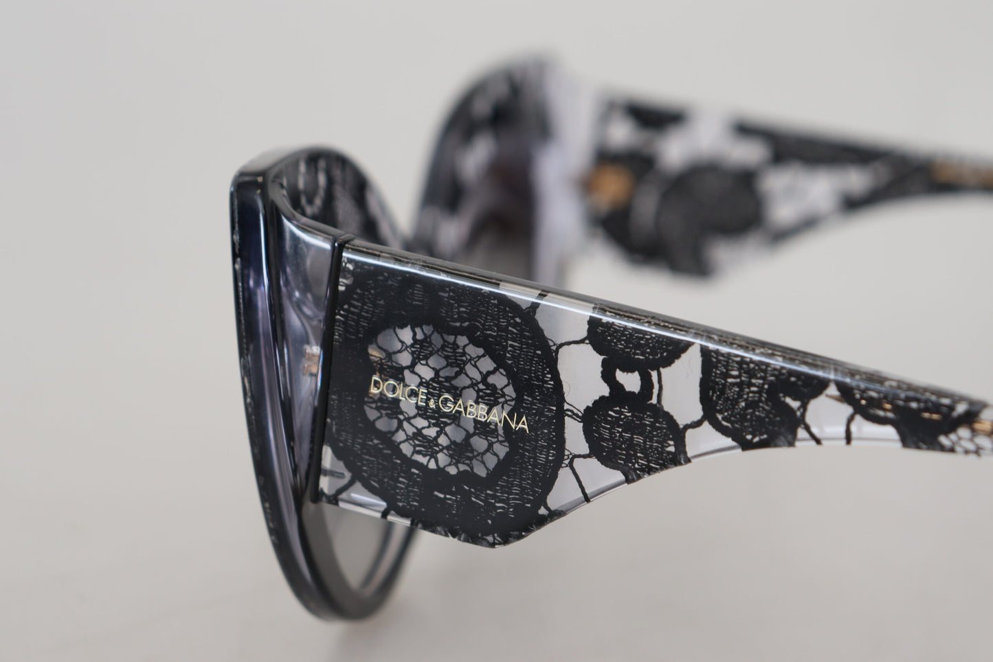 Dolce & Gabbana Elegant Black Lace Acetate Sunglasses