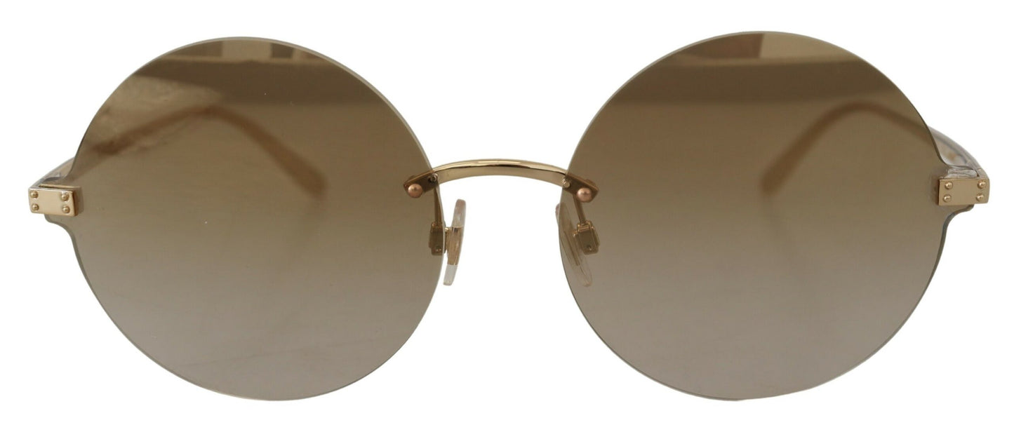 Dolce & Gabbana Vintage-Inspired Round Golden Sunglasses