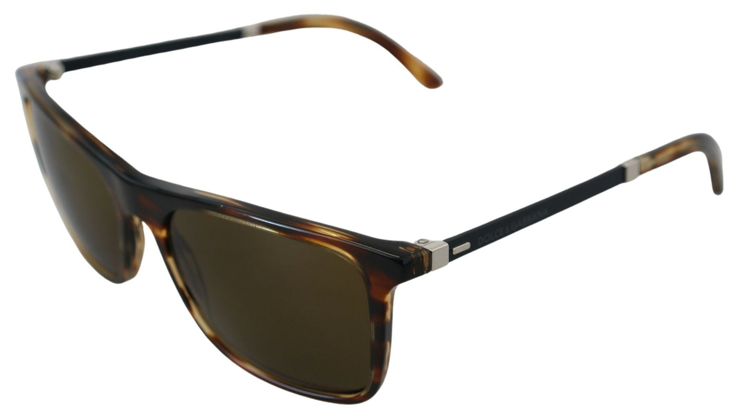 Dolce & Gabbana Elegant Brown Acetate Polarized Sunglasses