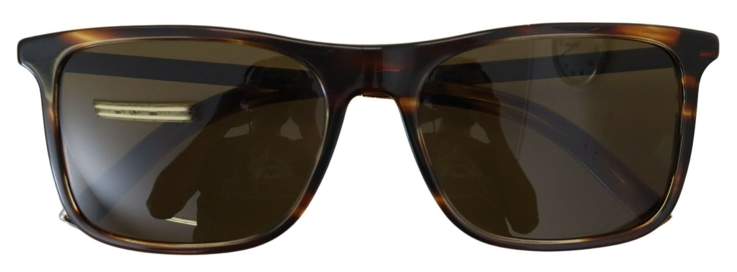 Dolce & Gabbana Elegant Brown Acetate Polarized Sunglasses