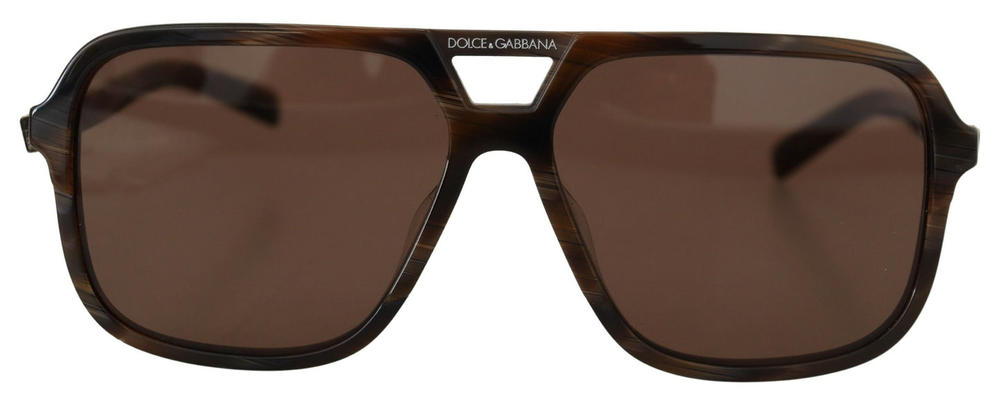 Dolce & Gabbana Elegant Unisex Brown Acetate Sunglasses