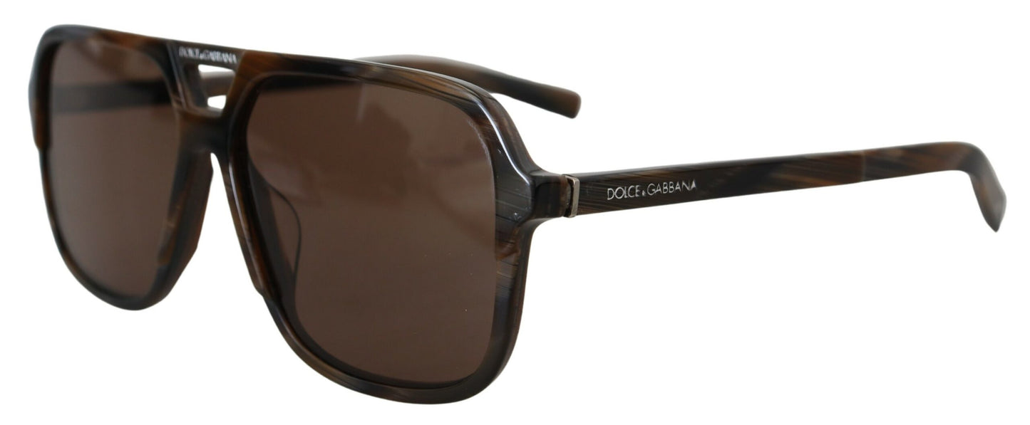 Dolce & Gabbana Elegant Unisex Brown Acetate Sunglasses