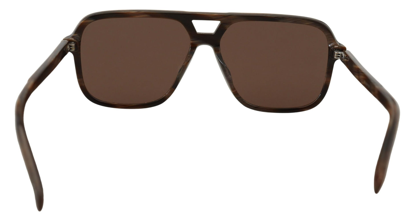 Dolce & Gabbana Elegant Unisex Brown Acetate Sunglasses