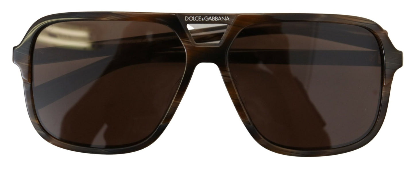 Dolce & Gabbana Elegant Unisex Brown Acetate Sunglasses