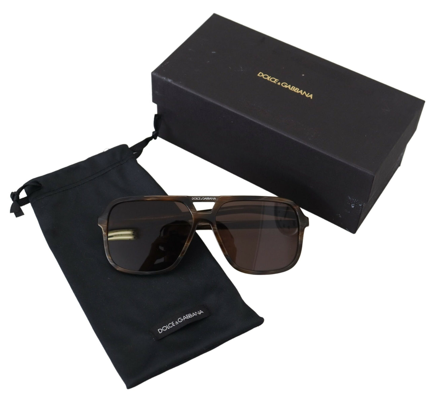 Dolce & Gabbana Elegant Unisex Brown Acetate Sunglasses