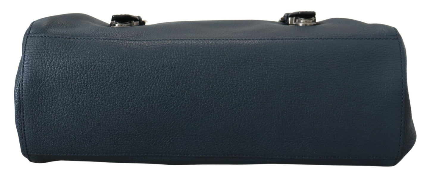 Dolce & Gabbana Elegant Blue Leather Work Bag