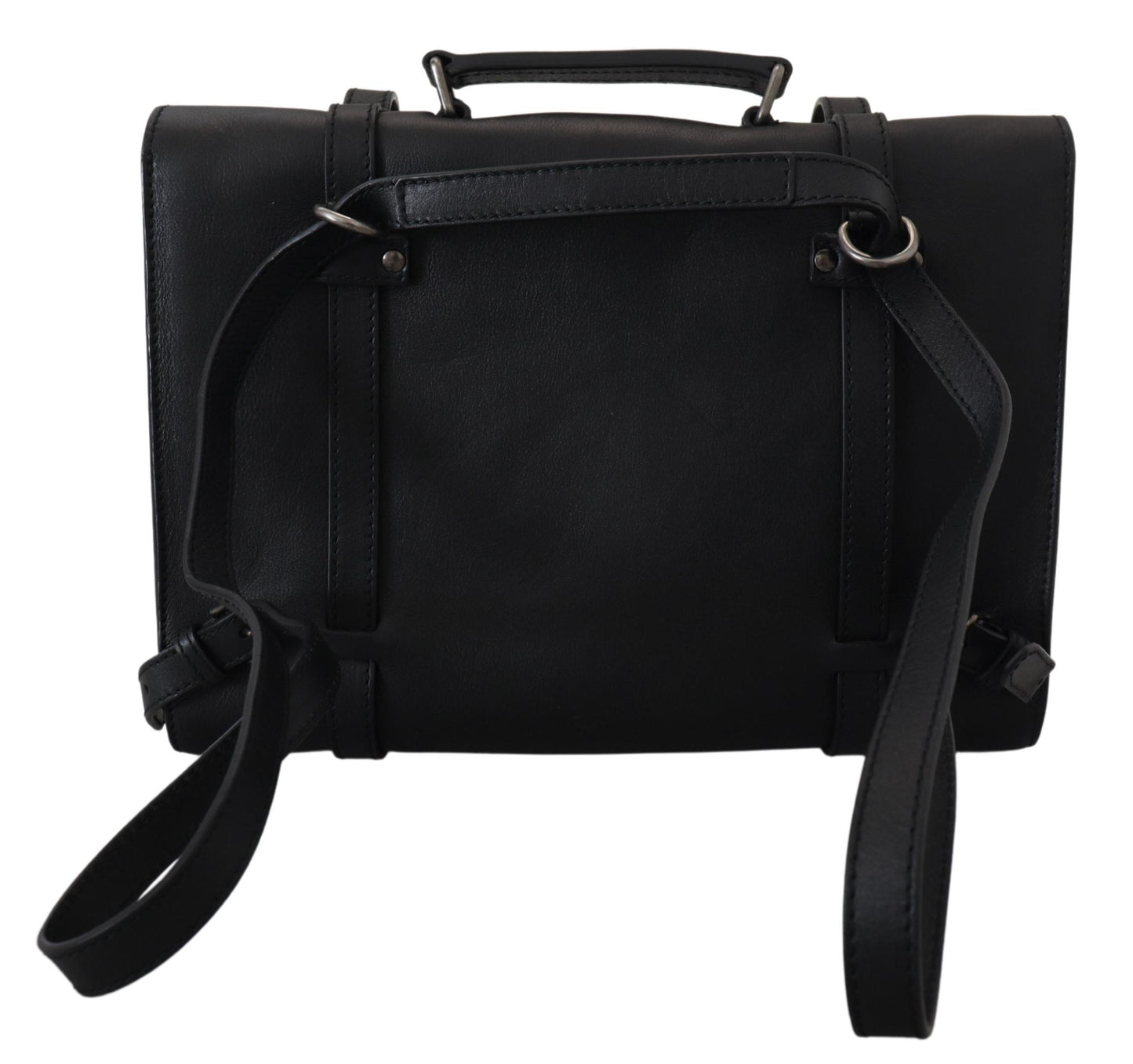 Dolce & Gabbana Elegant Black Calfskin Leather Briefcase Bag