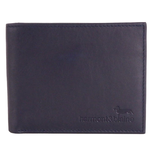 Harmont & Blaine Elegant Blue Calfskin Leather Wallet