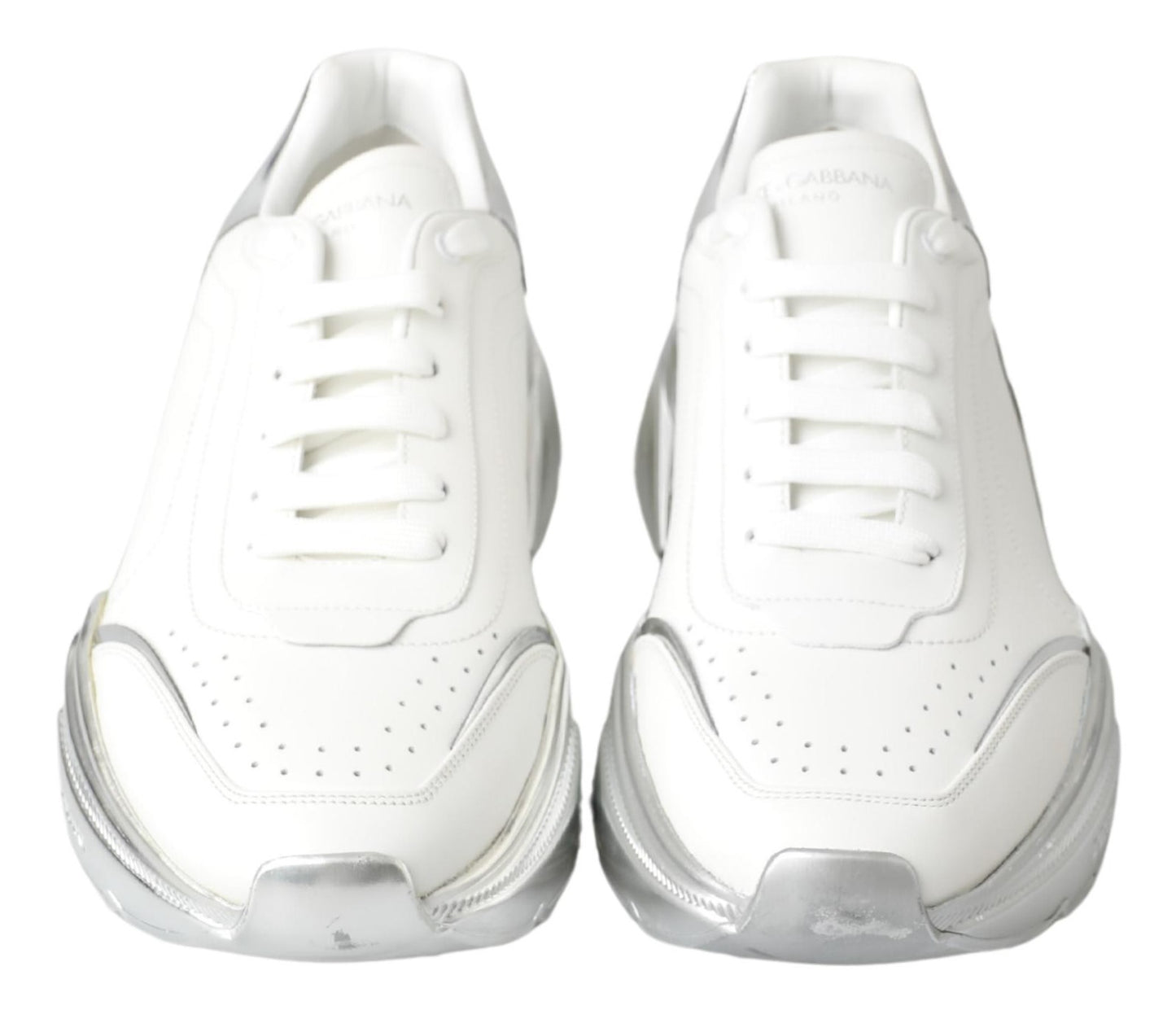 Dolce & Gabbana White Leather Sports DAYMASTER Sneakers Shoes