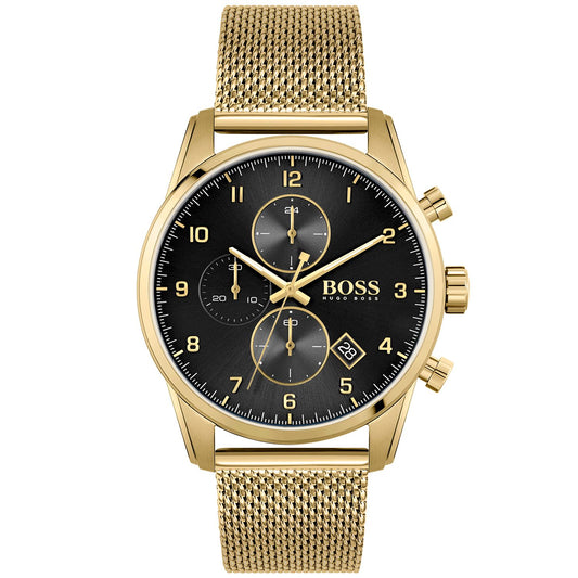 Hugo Boss Elegant Gold Tone Quartz Men's Watch