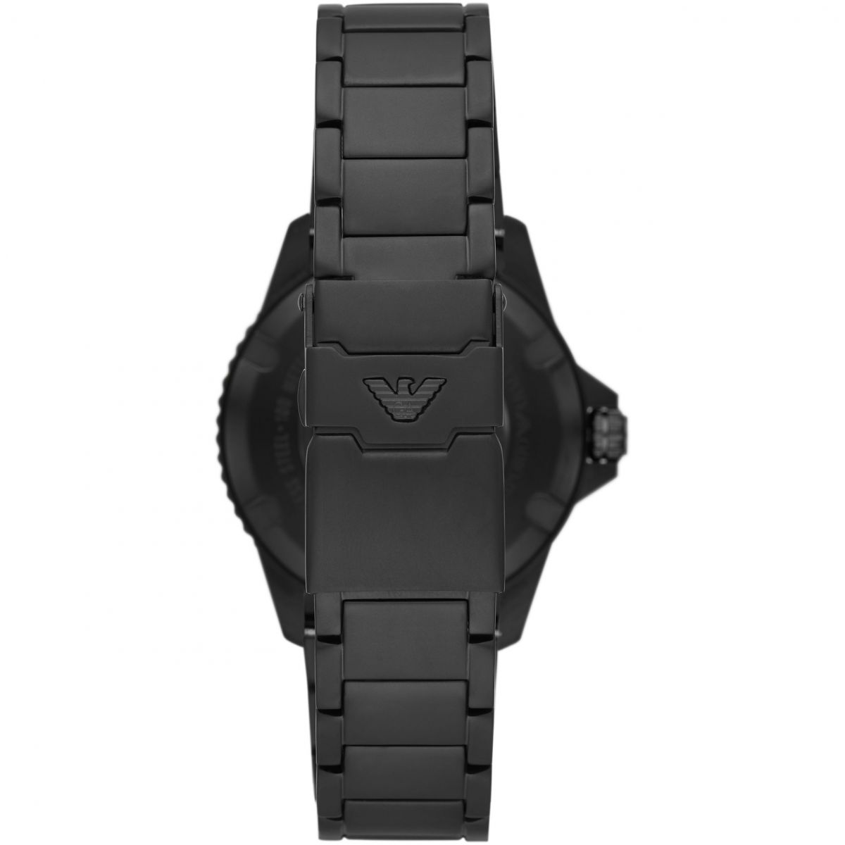 Emporio Armani Sleek Black Steel Quartz Mens Watch