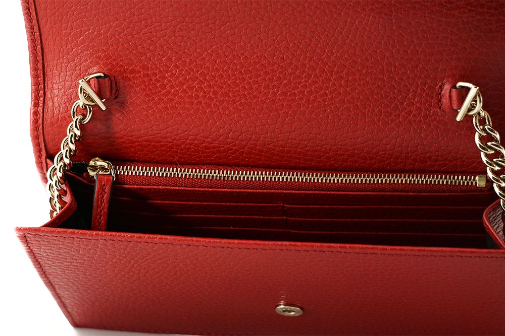 Gucci Elegant Red Leather Crossbody Shoulder Bag