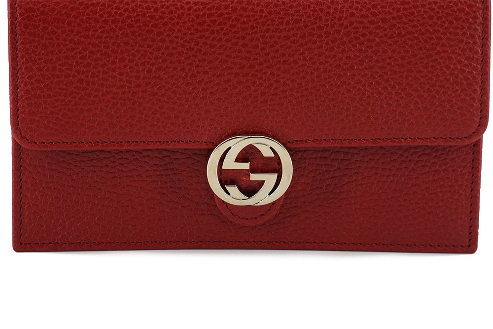 Gucci Elegant Red Leather Crossbody Shoulder Bag