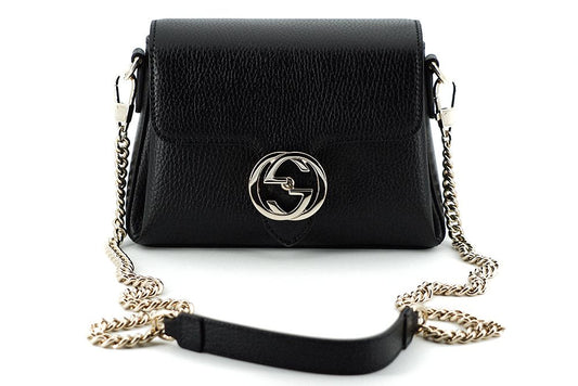 Gucci Elegant Black Calf Leather Shoulder Bag