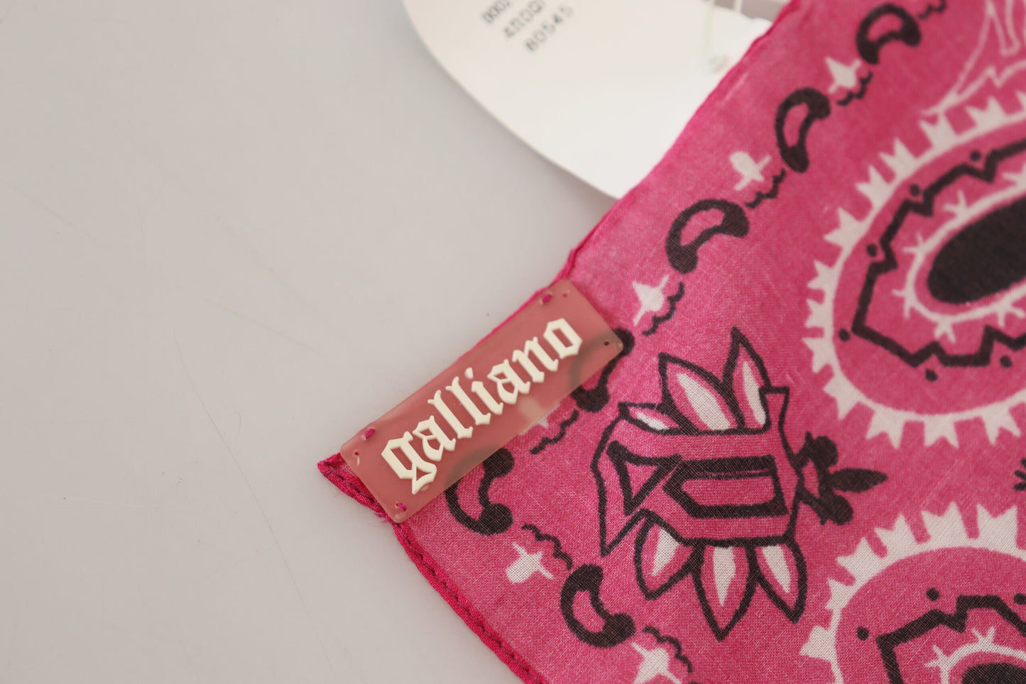 John Galliano Elegant Pink Cotton Bandana Shawl Scarf