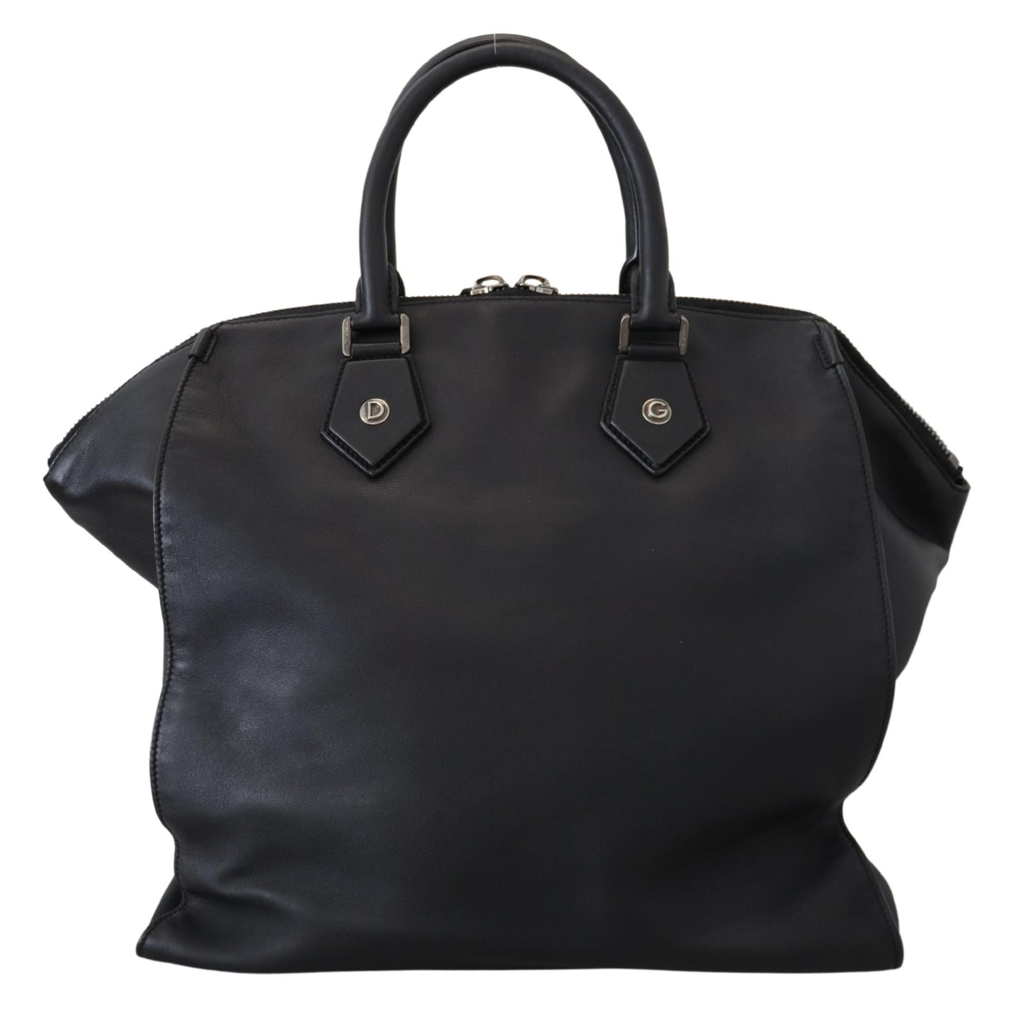 Dolce & Gabbana Sleek Black Leather Shoulder Tote