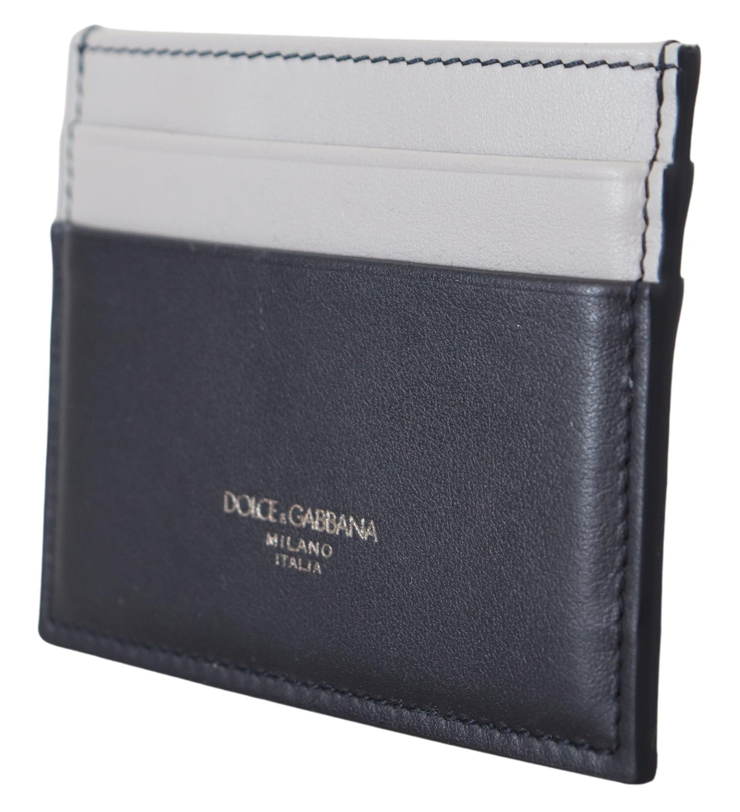 Dolce & Gabbana Elegant Two Tone Leather Cardholder