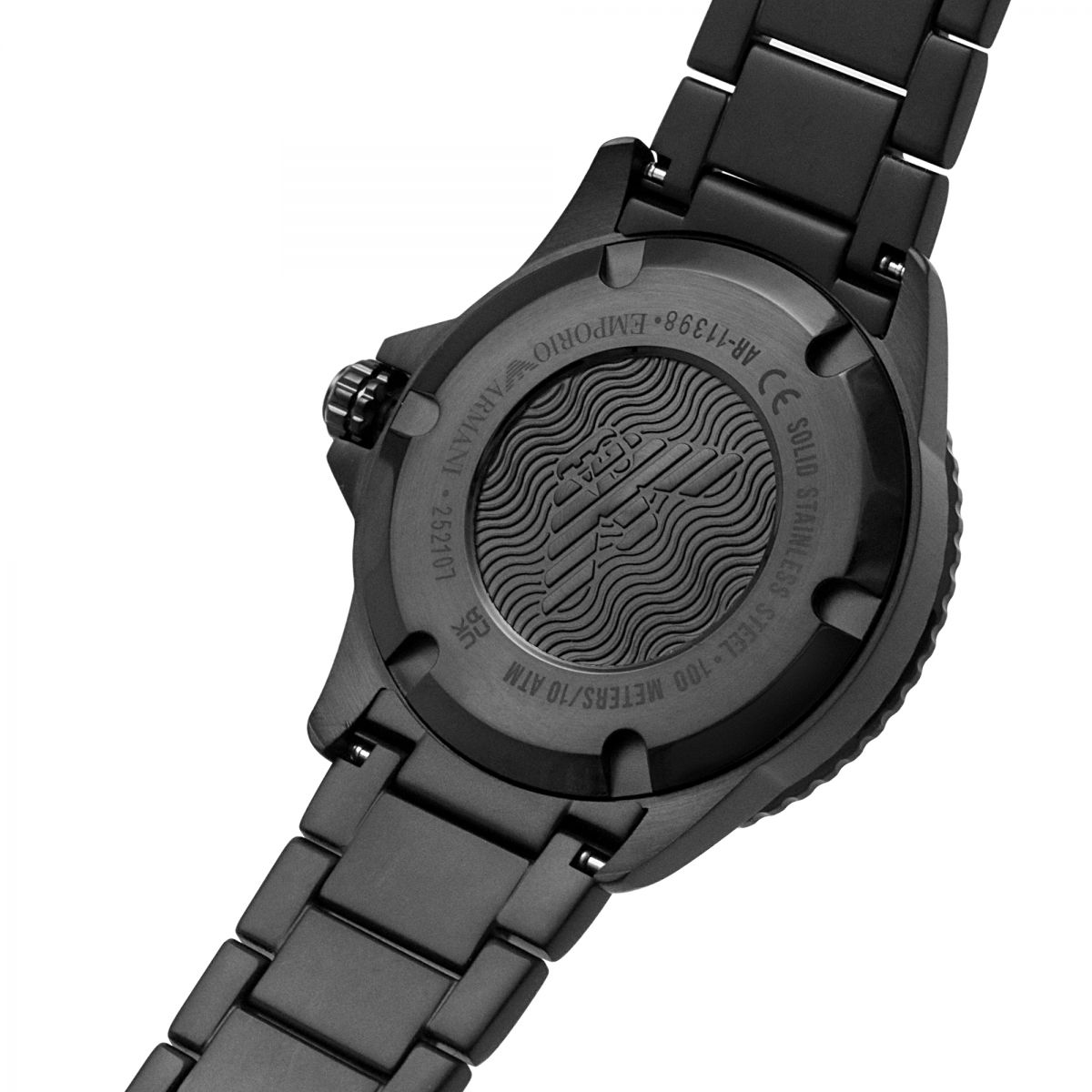 Emporio Armani Sleek Black Steel Quartz Mens Watch