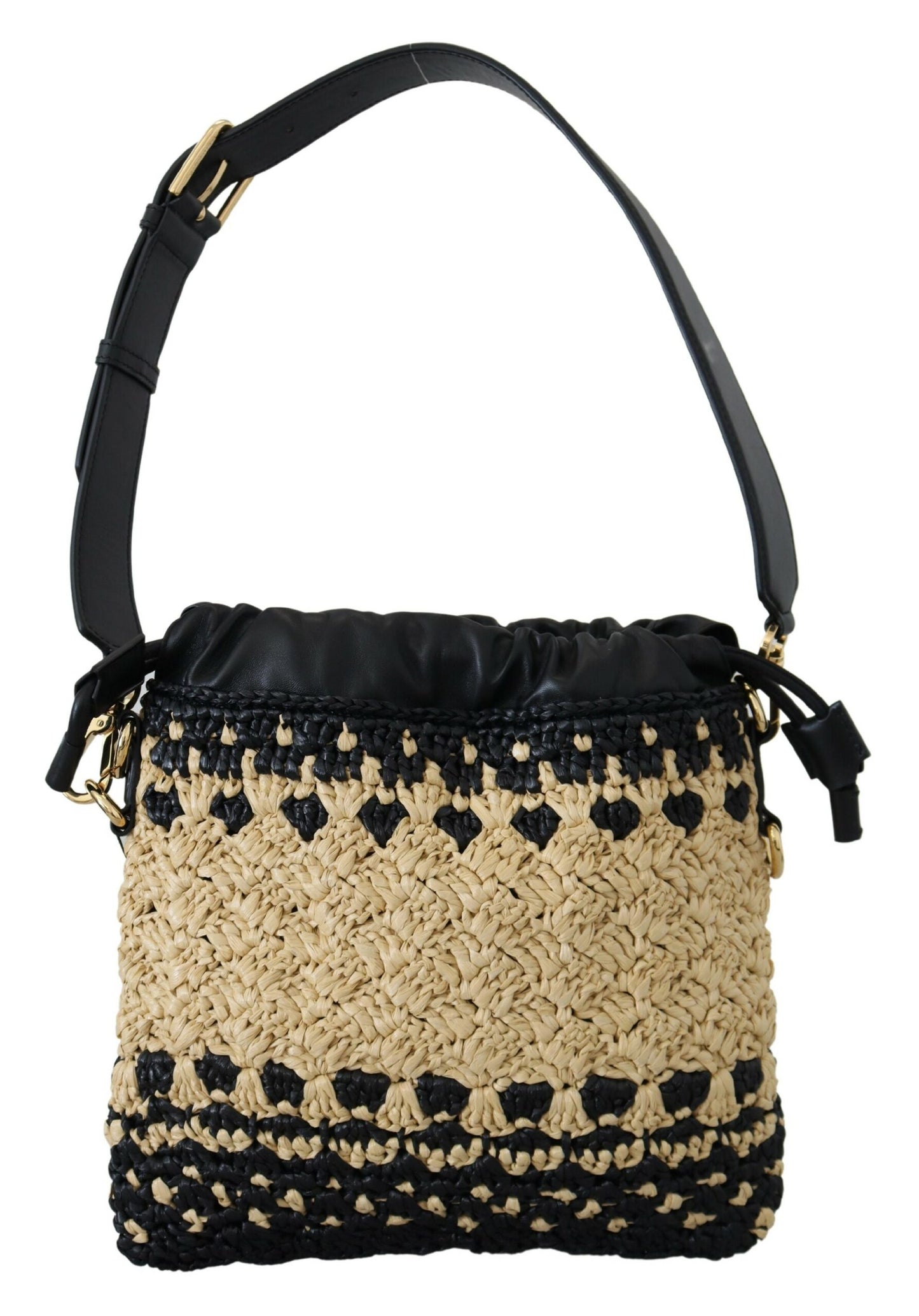 Dolce & Gabbana Elegance Unleashed Beige & Black Shoulder Bag