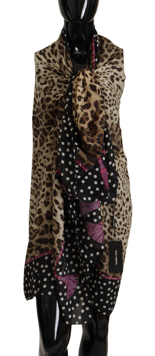 Dolce & Gabbana Elegant Leopard Print Cashmere Scarf