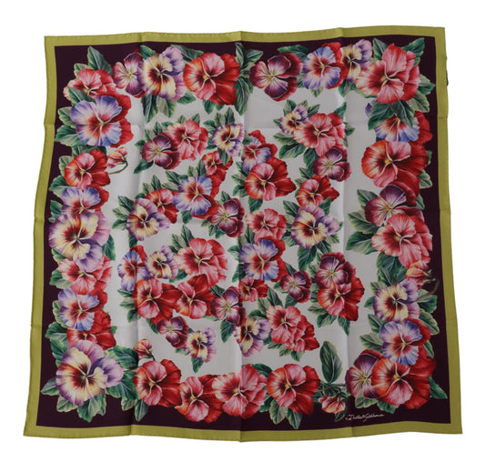 Dolce & Gabbana Elegant Floral Silk Square Scarf