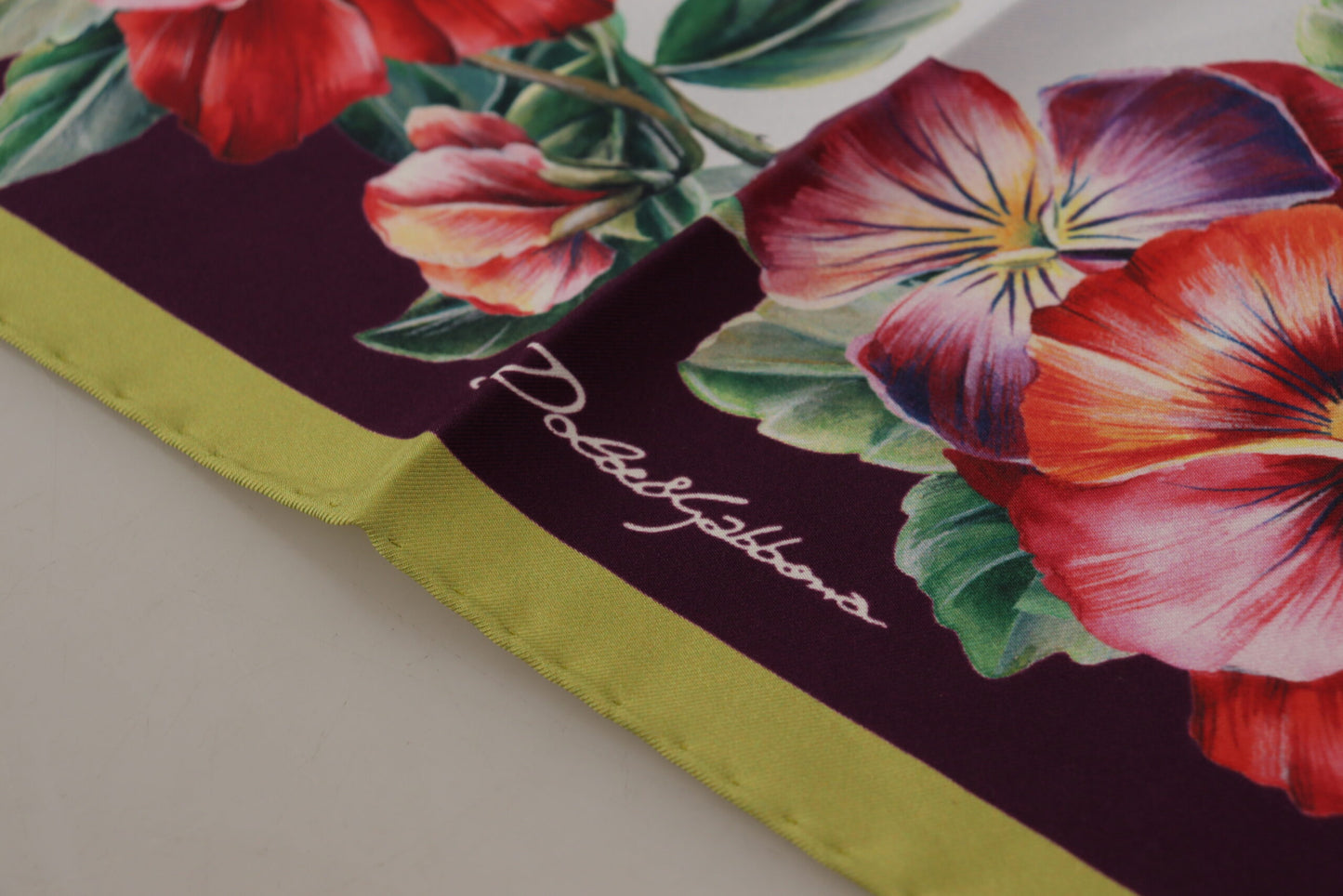 Dolce & Gabbana Elegant Floral Silk Square Scarf