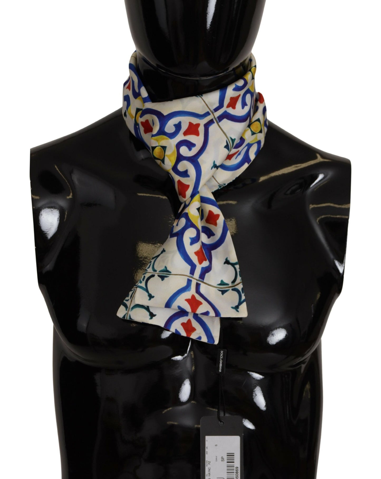 Dolce & Gabbana Multicolor Majolica Silk Men's Scarf