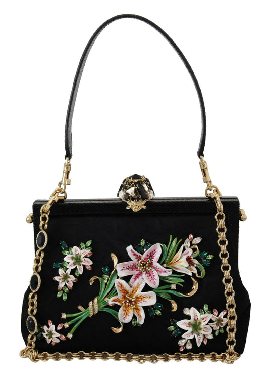 Dolce & Gabbana Elegant Evening Vanda Clutch with Exotic Detailing