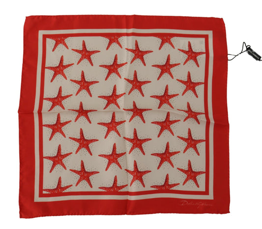 Dolce & Gabbana Elegant Star Print Silk Square Scarf