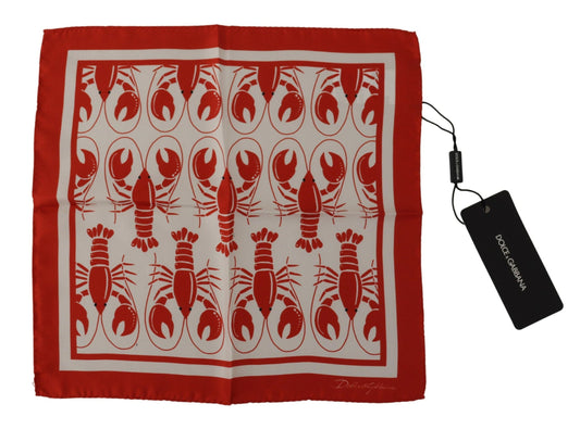 Dolce & Gabbana Elegant Silk Square Men's Scarf with Lobster Print