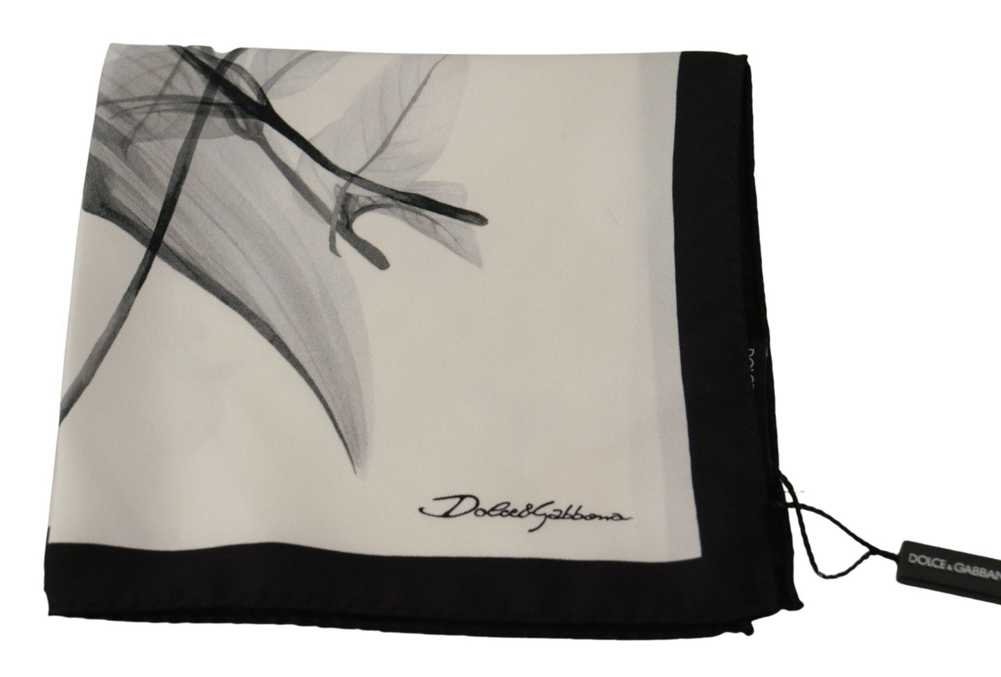 Dolce & Gabbana Elegant Black Floral Silk Men's Scarf