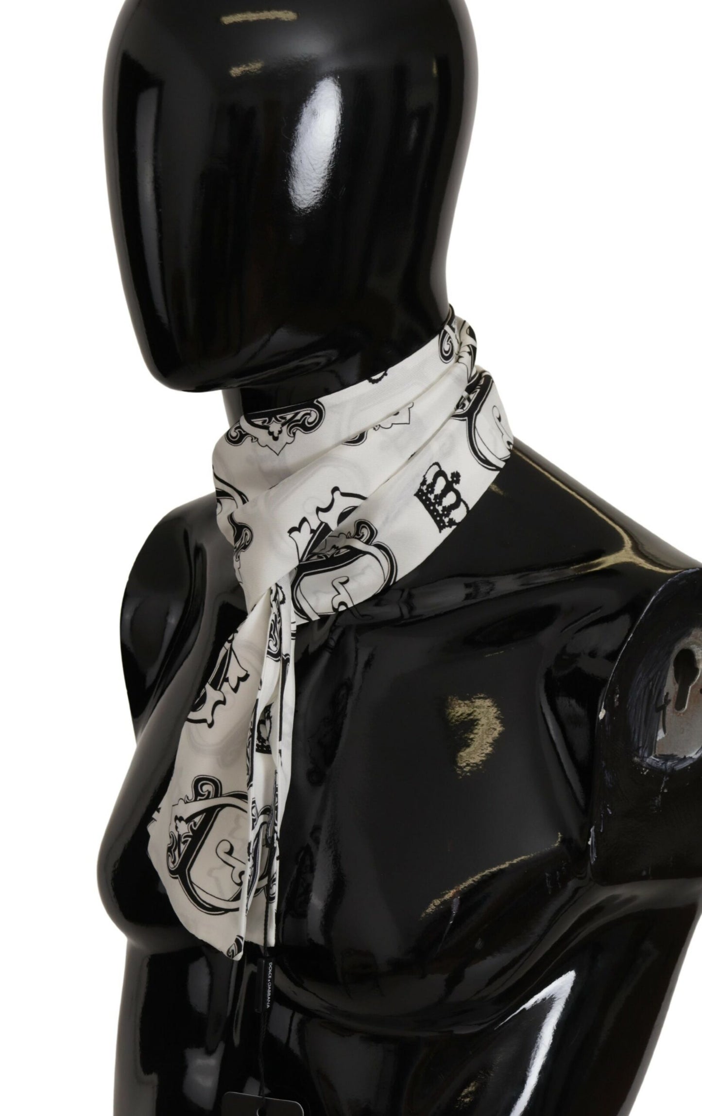 Dolce & Gabbana Elegant Silk Men's Scarf with Crown Print