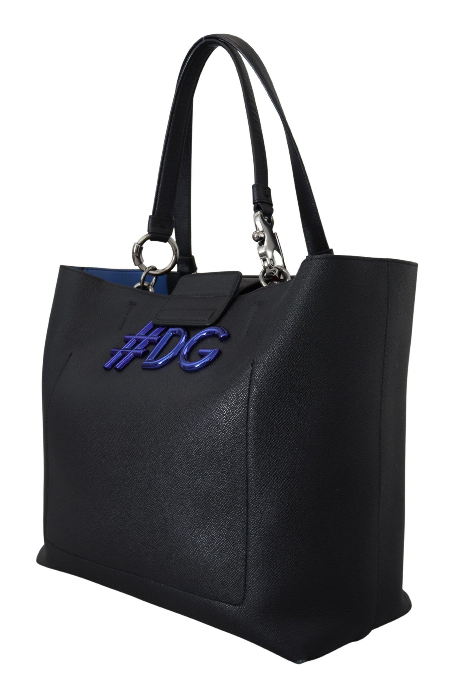 Dolce & Gabbana Elegant Black Leather Shopping Tote