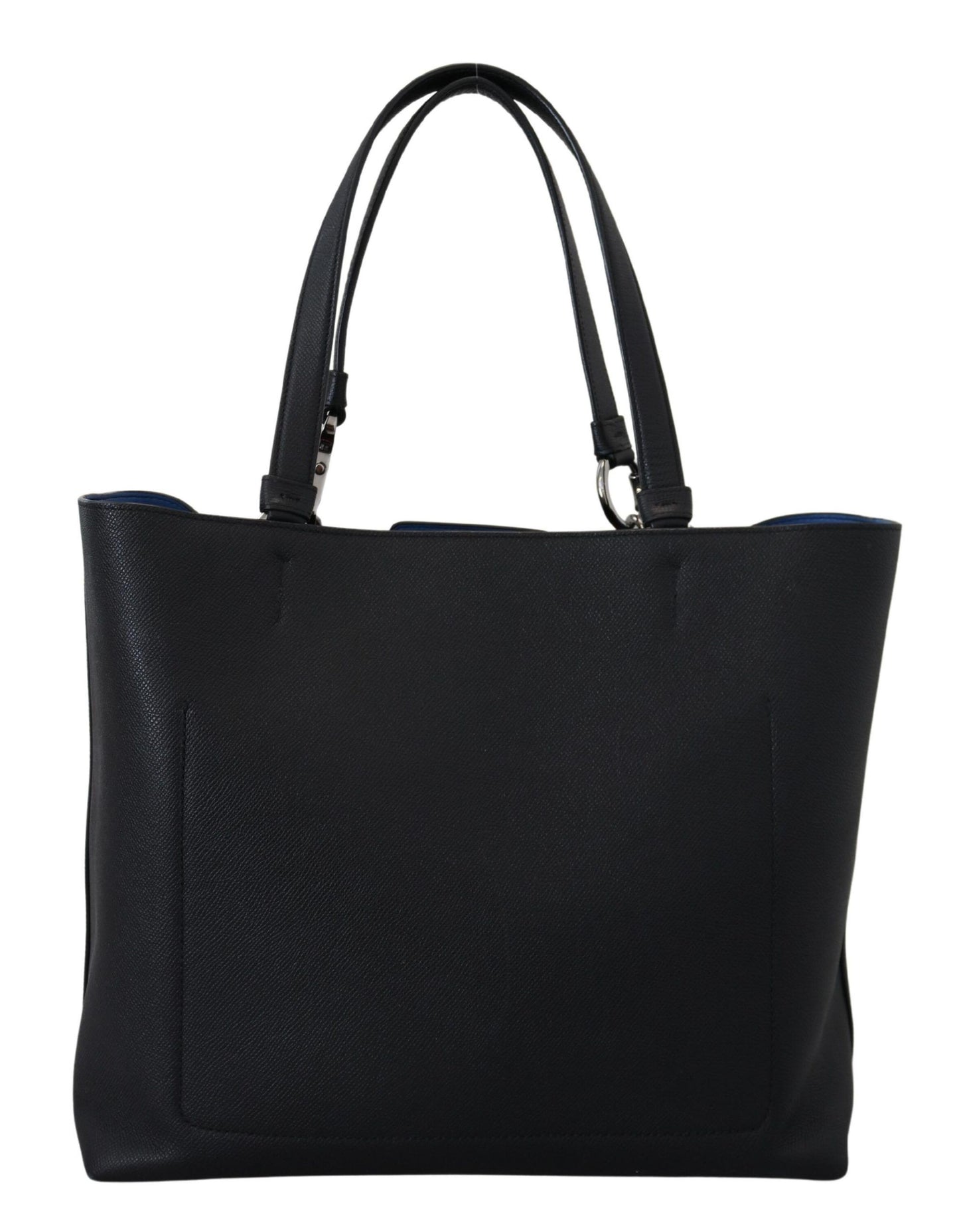 Dolce & Gabbana Elegant Black Leather Shopping Tote