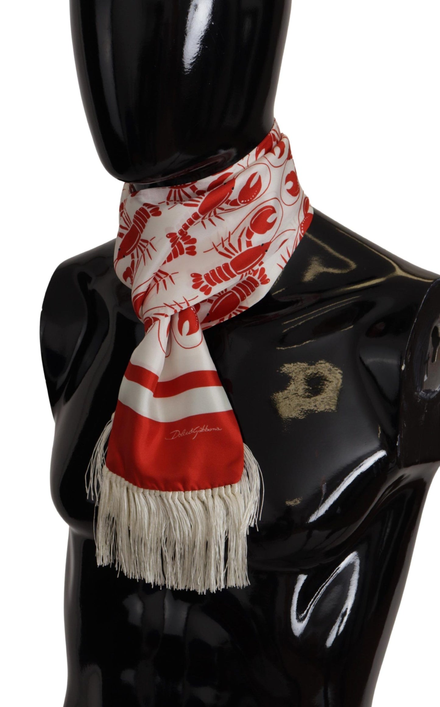 Dolce & Gabbana Elegant Silk Lobster Print Men's Scarf