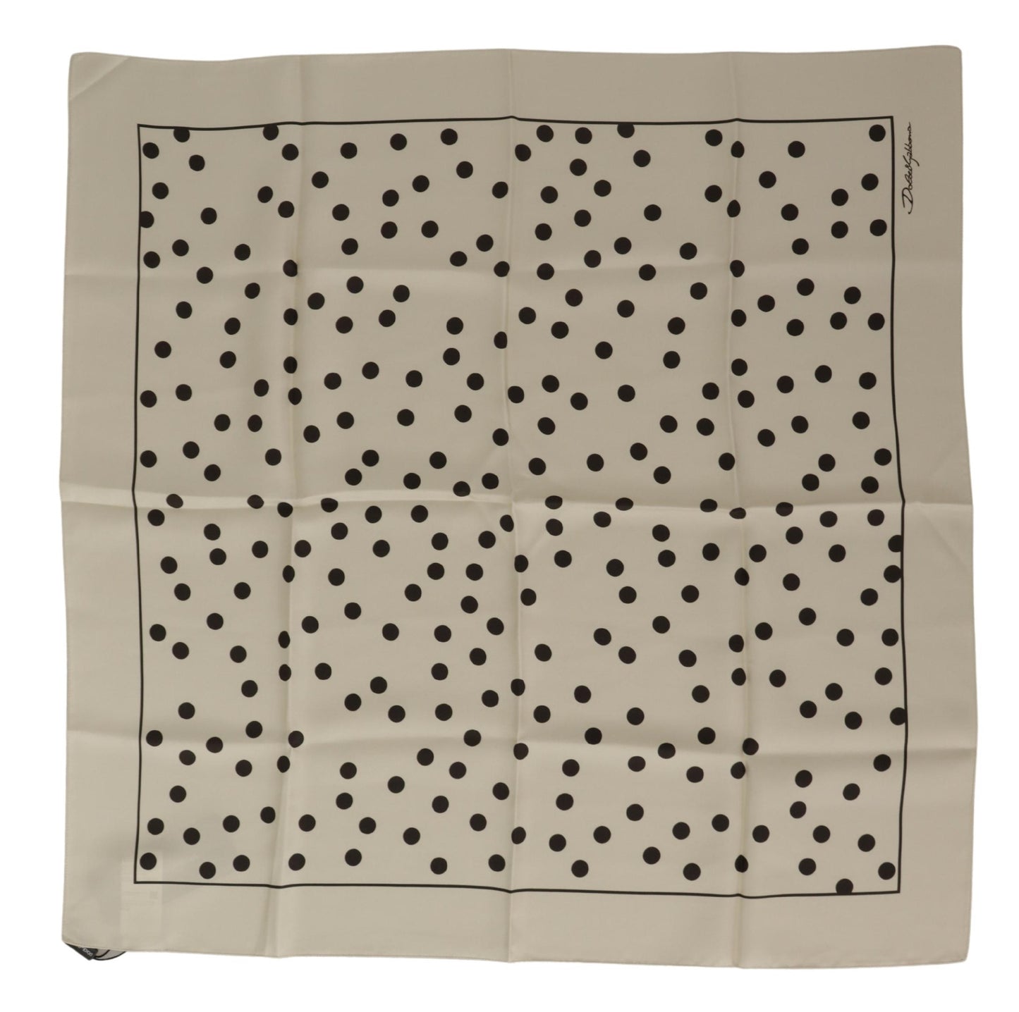 Dolce & Gabbana Elegant Polka Dot Silk Square Scarf