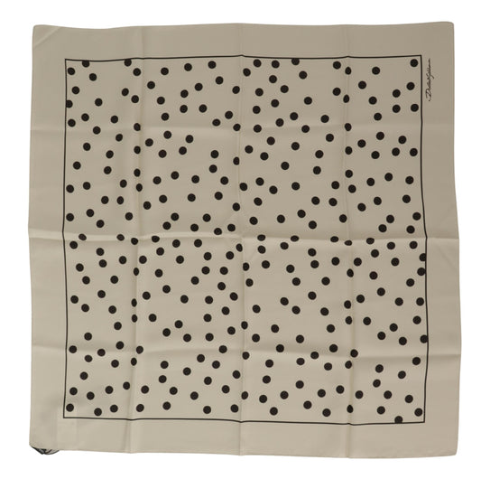 Dolce & Gabbana Elegant Polka Dot Silk Square Scarf