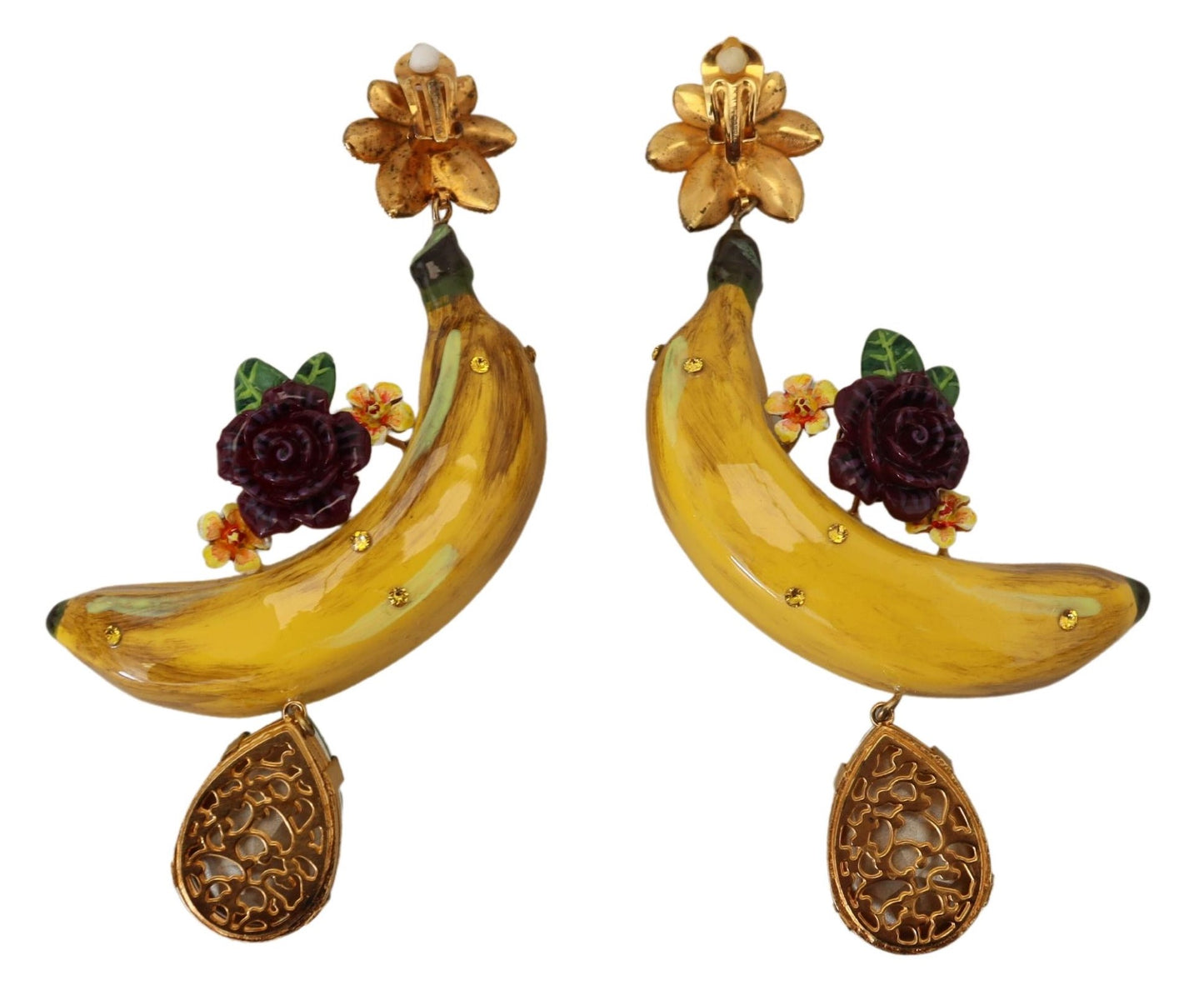 Dolce & Gabbana Sicilian Banana Crystal Clip-On Earrings