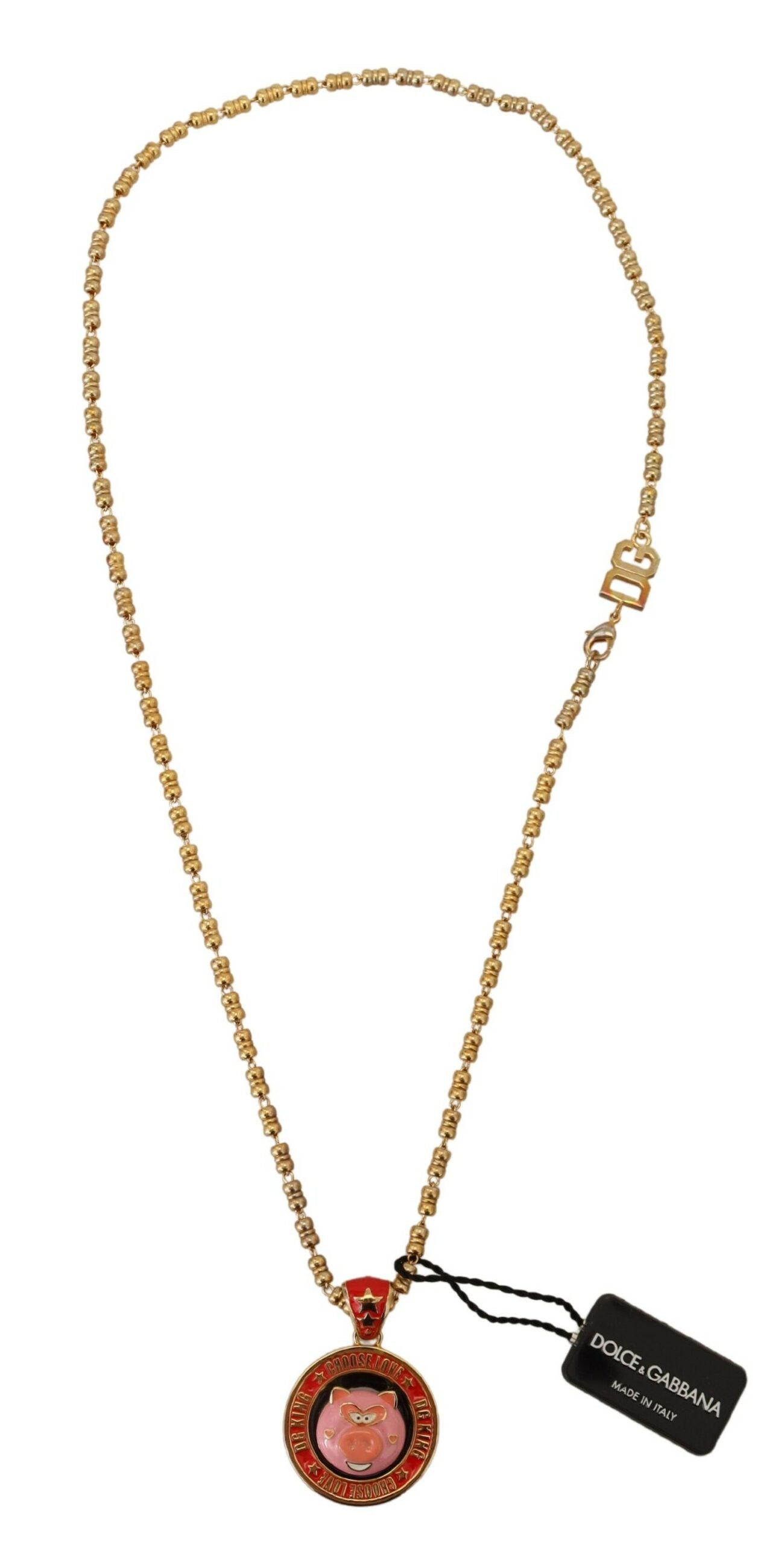 Dolce & Gabbana Elegant Gold Charm Chain Necklace