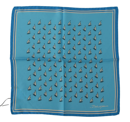 Dolce & Gabbana Elegant Light Blue Silk Men's Square Scarf