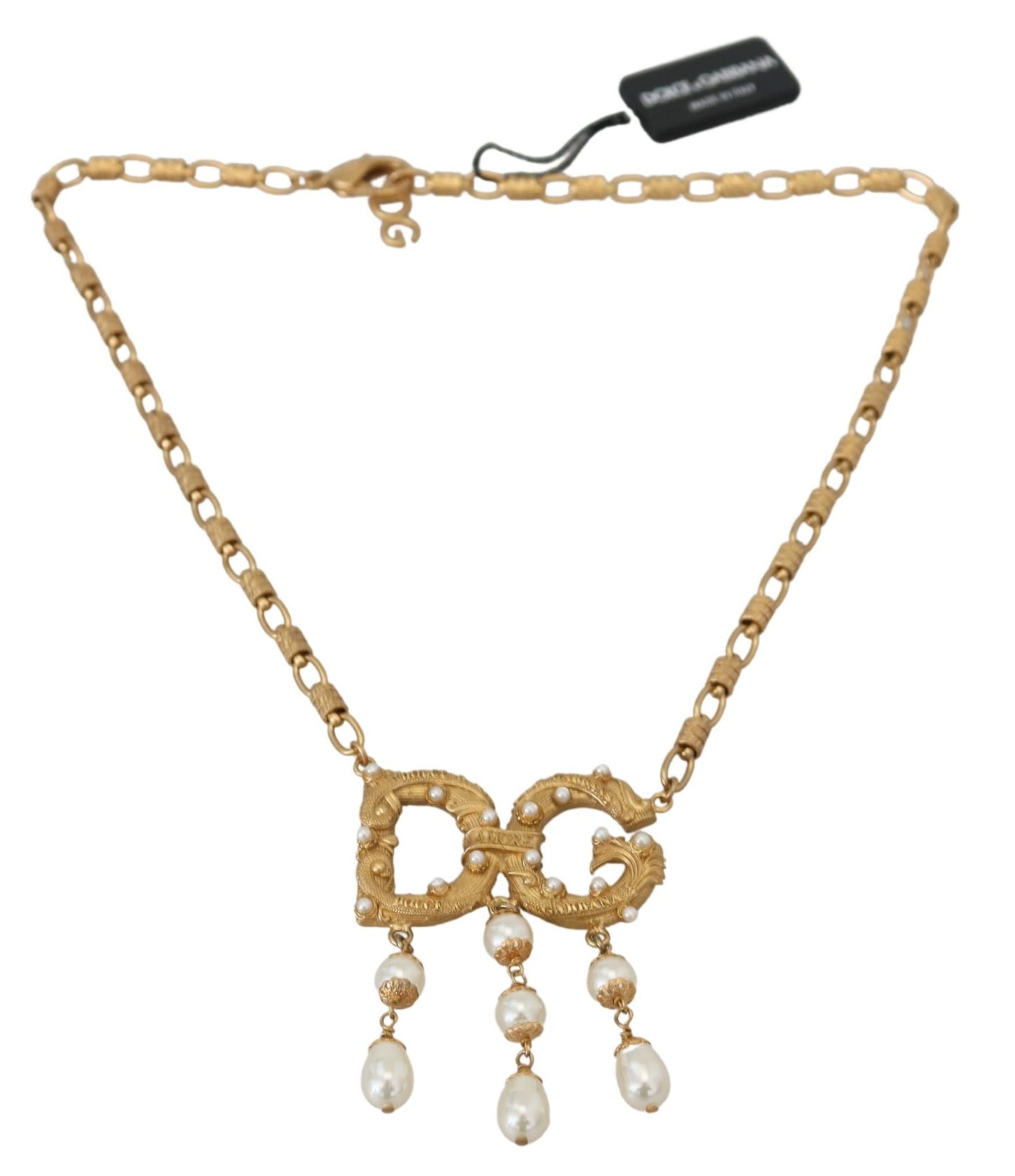 Dolce & Gabbana Glimmering Gold Crystal Statement Necklace